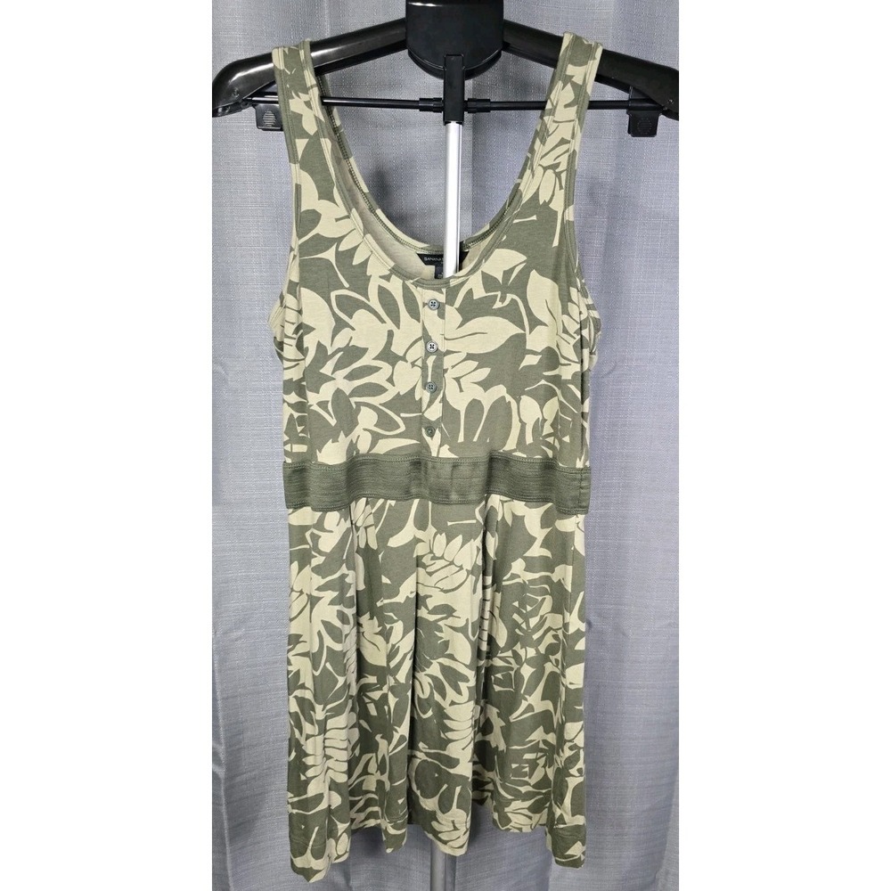 Banana Republic Women's Large Tank Dress Green & Cream